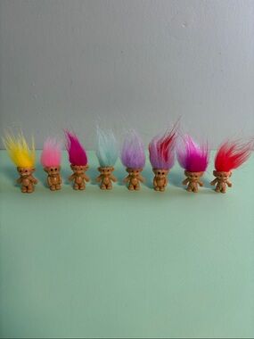 Vintage Style Troll Dolls Toys Lot of 8, Kids Troll Figurines, Kids Toys